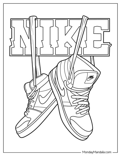 nike dunk ausmalbild|Nike Coloring Pages (Free PDF Printables) .